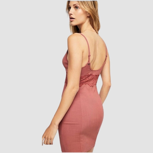 INTAMATELY FREE PEOPLE Eyes on You Bodycon Mini Dress Terra Cotta - Picture 3 of 12